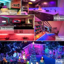 30M 12V WiFi Bluetooth RGB LED Strip Lights APP Music Sync Remote Control Led Tape Light Color Changing For Wall Room Decoration