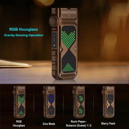 EDC LED Flashlight Outdoor Camping Lantern UV LEP RGB Hourglass Light USB C Rechargeable Lamp 1300 Lumen Fishing Torch Pixel