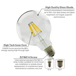 2W 4W 6W 8W E27 E14 Retro Edison LED Filament Bulb Lamp 220V-240V Light Bulb C35 G45 A60 ST64 G80 G95 G125 Glass Vintage Bulb