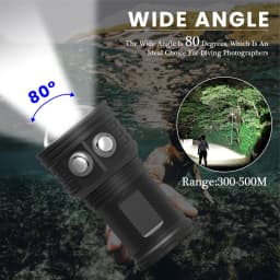 Asafee DRC01 COB LED 6000LM 80M Underwater Diving Flashlight White Red Blue 80° Light 500M Range Torch IPX8 Waterproof Lantern