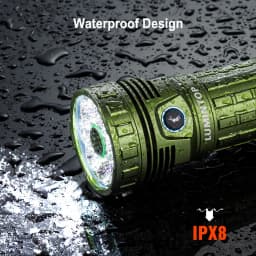 EDC LED Flashlight USB Type C Rechargeable Lamp Self Defense Torch With Fan LED Display 30000 Lumen Outdoor Lighting MACH 6.0