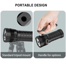 EDC LED Flashlight USB Type C Rechargeable Lamp Self Defense Torch With Fan LED Display 30000 Lumen Outdoor Lighting MACH 6.0
