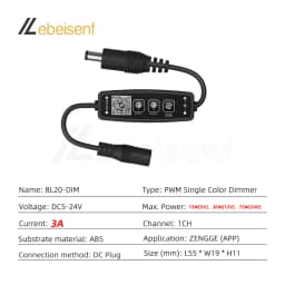 New DC 5V 12V 24V 3A Single Color LED Strip Light Smart Bluetooth APP Music MIC Timing Group Lighting Mini DIM Dimmer Controller