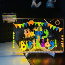 LED Note Board DIY Acrylic Night Light 7 Pens Drawing Board Rechargeable RGB Erasable Painting Drawing Boards Kids Birthday Gift