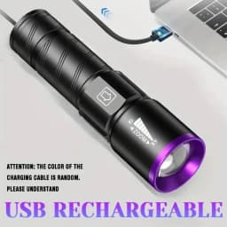 UV Flashlight LED Ultraviolet Torch Zoomable Mini Ultra Violet Lights 395/365nm Inspection Lamp Pet Urine Stain Detector Tools