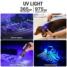 Wurkkos HD01 UV Multifunctional EDC Flashlight 1200 Lumens with 365nm UV Light White Flood Light 90CRI Side RGB Lights Torch