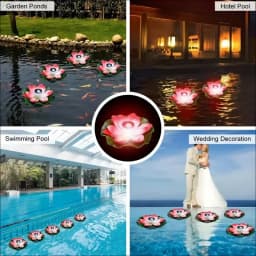 Solar Floating Lotus Light Waterproof LED Night Light Festive Wishing Lamp For Pond Pool Garden Fish Tank Decoration Supplies