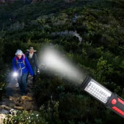 Super Bright USB Rechargeable 36+5LED Work Light Stand Portable Flashlight for Outdoor with Magnet Hook