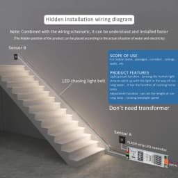 5M 10M 15M WS2811 COB Running Water Strip Light for 24V 400W PIR Motion Sensor LED Stair Controller Staircase Lighting Decor