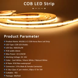 5M 10M 15M WS2811 COB Running Water Strip Light for 24V 400W PIR Motion Sensor LED Stair Controller Staircase Lighting Decor