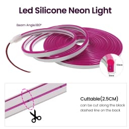 DC 12V LED Neon Strip Rope Lights Neon IP67 Waterproof 6X12mm Flexible Light 2835 120LED/m DIY Diode Tape Blue/Green/Red/Yellow