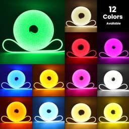 DC 12V LED Neon Strip Rope Lights Neon IP67 Waterproof 6X12mm Flexible Light 2835 120LED/m DIY Diode Tape Blue/Green/Red/Yellow