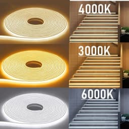 220V COB LED Lamp Strip 1-30M Switch/Dimmable Power EU Plug RA90 Outdoor Garden 288LEDs/m FOB LED Tape Bedroom Kitchen Lighting