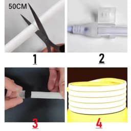 220V COB LED Lamp Strip 1-30M Switch/Dimmable Power EU Plug RA90 Outdoor Garden 288LEDs/m FOB LED Tape Bedroom Kitchen Lighting