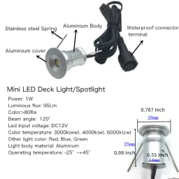 Mini LED Deck Light IP67 Waterproof 15mm Garden Stair Underground Bulb Lamp 12V Outdoor Staircase Landscape Lights AC220V 110V
