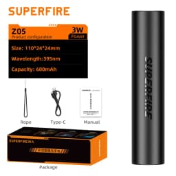 S11-H UV Flashlight 365nm Mini Ultraviolet Light Torch USB Rechargeable UV Light Inspection Lamp Pet Urine Stain Detector Tools