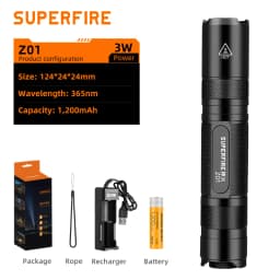 S11-H UV Flashlight 365nm Mini Ultraviolet Light Torch USB Rechargeable UV Light Inspection Lamp Pet Urine Stain Detector Tools