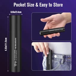 S11-H UV Flashlight 365nm Mini Ultraviolet Light Torch USB Rechargeable UV Light Inspection Lamp Pet Urine Stain Detector Tools