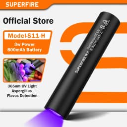 S11-H UV Flashlight 365nm Mini Ultraviolet Light Torch USB Rechargeable UV Light Inspection Lamp Pet Urine Stain Detector Tools