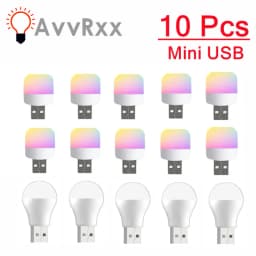 10 PC USB Plug Lamp 5V 1W Super Bright Eye Protection Book Light Computer Mobile Power Charging USB Small Atmosphere Lamp