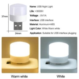 10 PC USB Plug Lamp 5V 1W Super Bright Eye Protection Book Light Computer Mobile Power Charging USB Small Atmosphere Lamp