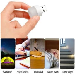 10 PC USB Plug Lamp 5V 1W Super Bright Eye Protection Book Light Computer Mobile Power Charging USB Small Atmosphere Lamp