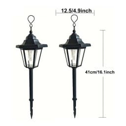 1PC/2PC Hexagonal Solar Path Lights Outdoor Hanging Lanterns Garden Decorative Lighting Solar-Powered Walkway Lights