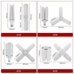 E27 Folding Fan Bulb 24W 45W 60W LED Light Bulb AC 220V Foldable UFO Lamp 360 Degrees Lampada LED Lamp Cold White Spotlight