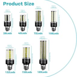 Corn Light Bulb 220V Daylight 189Leds E27/E26 Downlight Recessed Lamp E14 Candle Lamp 20W Chandelier Straight Bulbs Tubular 110V