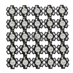 100pcs 1W 3W High Power led Diode Cold Warm White RGB UV 395nm Deep Red Green Royal Blue 450nm 660nm Pink LED with 20mm Star pcb
