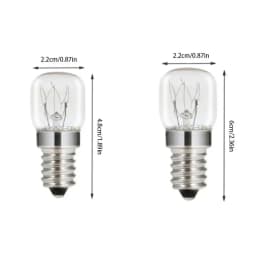 2pcs E14 Salt Lamp Bulb Vintage 15W Incandescent Bulbs Clear Glass High Temperature Resistant Salt Crystal Lamp Refrigerator
