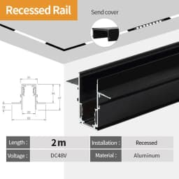 2m Magnetic Rail Linear Magnetic Track Lighting Accessories 2 Meters Ceiling Magnet Track Kits 48V Power Supply Corner Connector