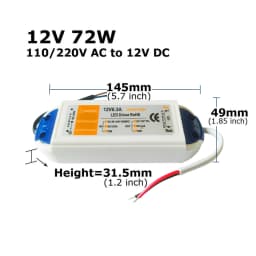 12 Volt Power Supply 12V LED Driver 18W 28W 48W 72W 100W AC 110V 220V to 12V DC Lighting Transformer Adapter for LED Strip CCTV