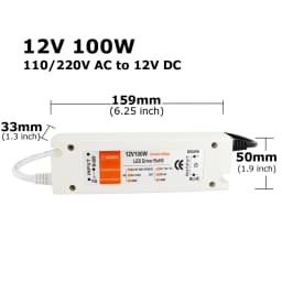 12 Volt Power Supply 12V LED Driver 18W 28W 48W 72W 100W AC 110V 220V to 12V DC Lighting Transformer Adapter for LED Strip CCTV