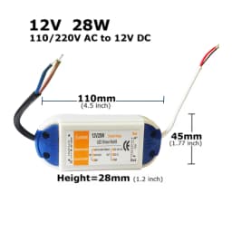 12 Volt Power Supply 12V LED Driver 18W 28W 48W 72W 100W AC 110V 220V to 12V DC Lighting Transformer Adapter for LED Strip CCTV