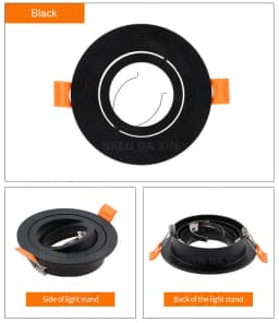 Adjustable GU10 MR16 Led Stand Black/White Halogen /Led Spot Light Frame E27 Lamp Holder GU10 Downlight Accessories