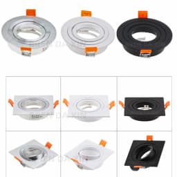 Adjustable GU10 MR16 Led Stand Black/White Halogen /Led Spot Light Frame E27 Lamp Holder GU10 Downlight Accessories
