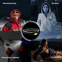 LED Headlamp Flashlight Cob Head Light Bright Head Lamp Waterproof Head with 3 Modes Batteries for Adults Kids Outdoor Camping