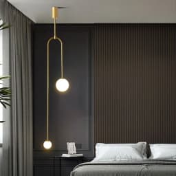 Modern Glass Ball Pendant Light Led Bedside Hanging Lighting Nordic Golden Luxury Hallway Living Room Bedroom Indoor Decor Lamp