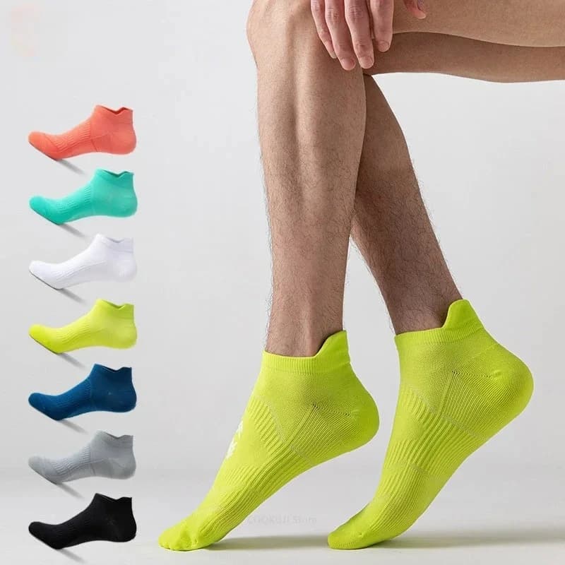 5 Pairs Professional Thin Anti-slip Breathable No Sweat Sports Socks Marathon Basketball Running Socks Athletic Men Women