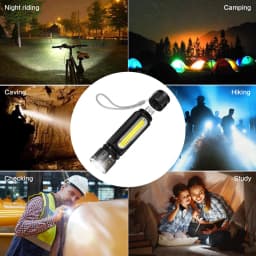 USB T6 Strong Light LED Rechargeable Flashlight Magnetic Torch Lanter Zoomable Flashlight COB Zoom Highlight Outdoor Lighting