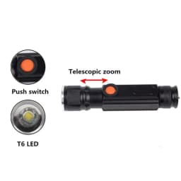 USB T6 Strong Light LED Rechargeable Flashlight Magnetic Torch Lanter Zoomable Flashlight COB Zoom Highlight Outdoor Lighting