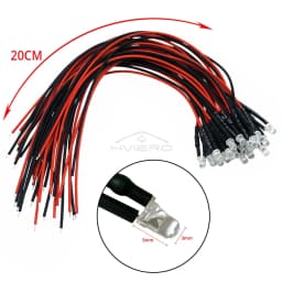 10Pcs 3mm 5mm Round LED 12V 20cm Pre Wired White Blue Yellow Diode Lamps DIY Billboard Decoration Lights Emitting Diodes Bulbs