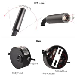 3W Bedside Working Study Reading Lamp Wall Lamp Sconces LED Book Lamp Wall Night Light Fixtures Spot LED EU US Plug Cord