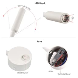 3W Bedside Working Study Reading Lamp Wall Lamp Sconces LED Book Lamp Wall Night Light Fixtures Spot LED EU US Plug Cord