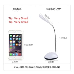 Portable LED Light Flexible Table Reading Lamp Battery Powered Book Light Eye Protection Books Nightlight for Study Night