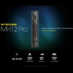 NITECORE MH12 Pro USB-C Rechargeable Compact Flashlight 3300 Lumens Lantern Emergency Tactical Torch Hand Light with NL2153HP