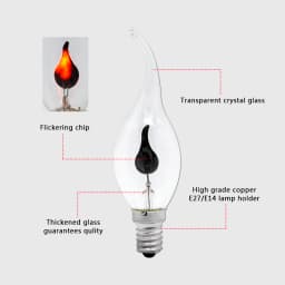 10pcs/lot Edison Flame LED Candel Light Bulb Flicker E27 E14 220V 3W Tip / Tail Retro Vintage Fire Filament Lamp Decor Lighting