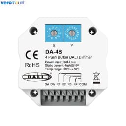 Skydance DALI 4 Push Button Dimmer DA-4S Standard DALI Master Dimmer Control 4 DALI Addresse Push Swich Dimming DALI Bus Powered