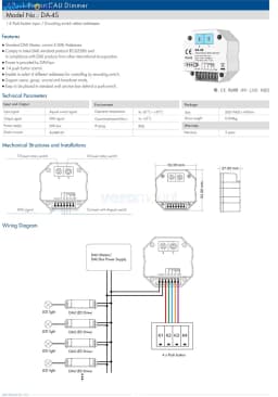 Skydance DALI 4 Push Button Dimmer DA-4S Standard DALI Master Dimmer Control 4 DALI Addresse Push Swich Dimming DALI Bus Powered